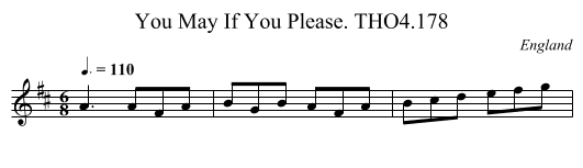 You May If You Please. THO4.178 - staff notation