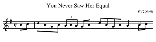 You Never Saw Her Equal - staff notation