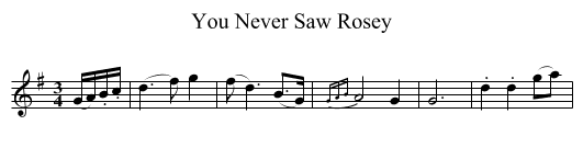 You Never Saw Rosey - staff notation