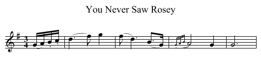 You Never Saw Rosey - staff notation