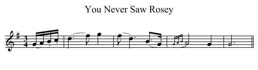 You Never Saw Rosey - staff notation