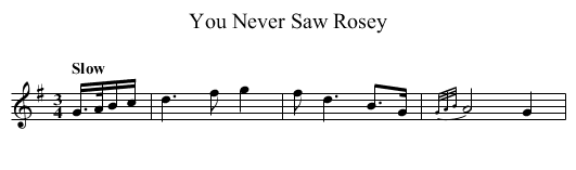 You Never Saw Rosey - staff notation
