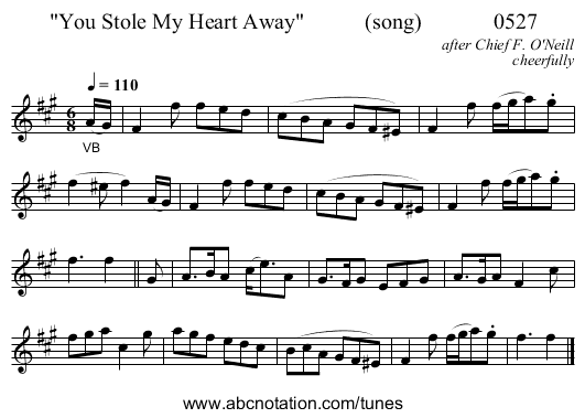 You Stole My Heart Away           (song)             0527 - staff notation