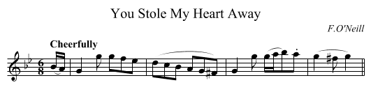 You Stole My Heart Away - staff notation