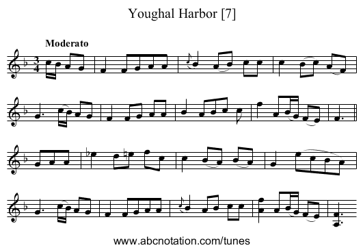Youghal Harbor [7] - staff notation