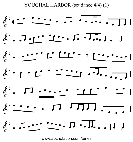 YOUGHAL HARBOR (set dance 4/4) (1) - staff notation