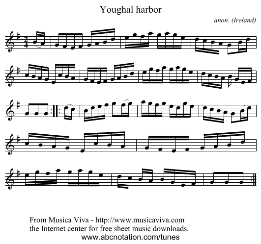 Youghal harbor - staff notation