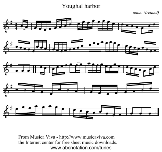 Youghal harbor - staff notation