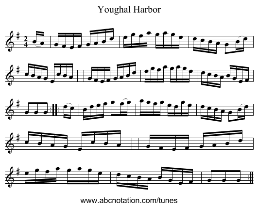 Youghal Harbor - staff notation