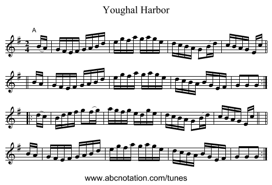 Youghal Harbor - staff notation