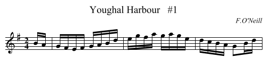 Youghal Harbour   #1 - staff notation