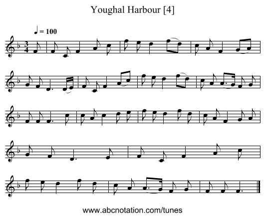 Youghal Harbour [4] - staff notation
