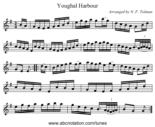 Youghal Harbour - staff notation