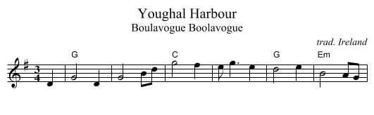 Youghal Harbour - staff notation