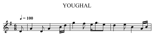 YOUGHAL - staff notation