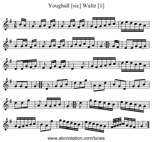 Youghall [sic] Waltz [1] - staff notation