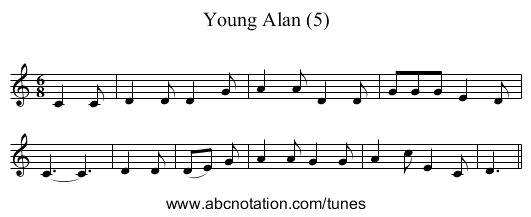 Young Alan (5) - staff notation