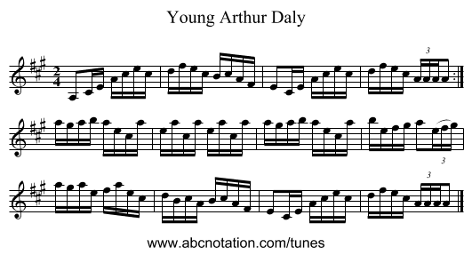 Young Arthur Daly - staff notation