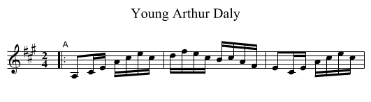Young Arthur Daly - staff notation