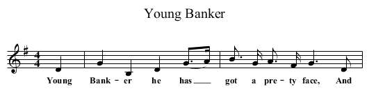 Young Banker - staff notation
