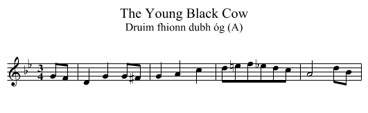 Young Black Cow, The - staff notation