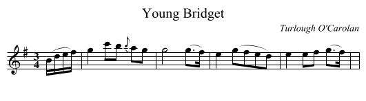Young Bridget - staff notation