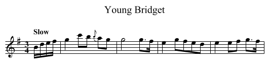 Young Bridget - staff notation