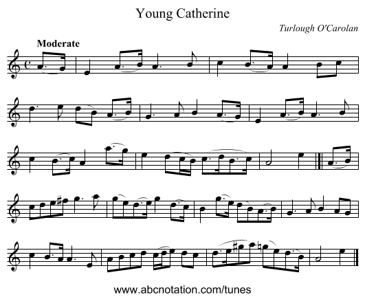 Young Catherine - staff notation