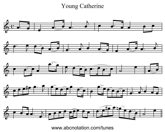 Young Catherine - staff notation
