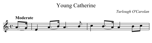 Young Catherine - staff notation