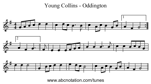 Young Collins - Oddington - staff notation