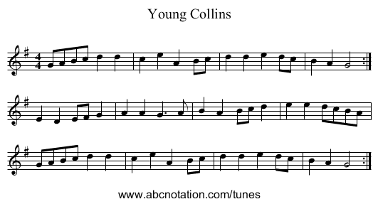 Young Collins - staff notation