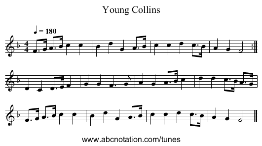 Young Collins - staff notation