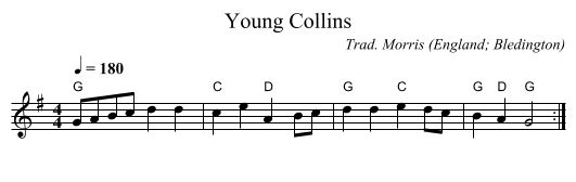 Young Collins - staff notation