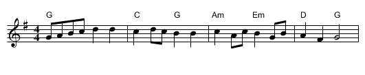 Young Collins - staff notation