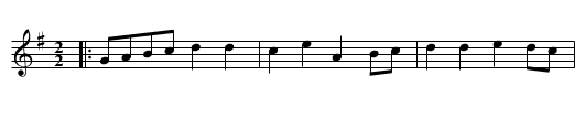 Young Collins - staff notation