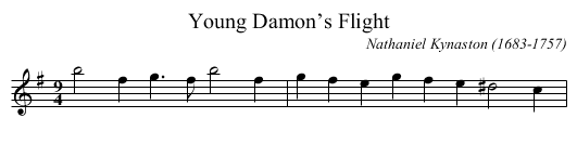 Young Damon’s Flight - staff notation