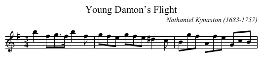 Young Damon’s Flight - staff notation