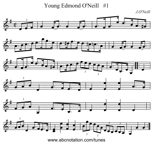 Young Edmond O'Neill   #1 - staff notation