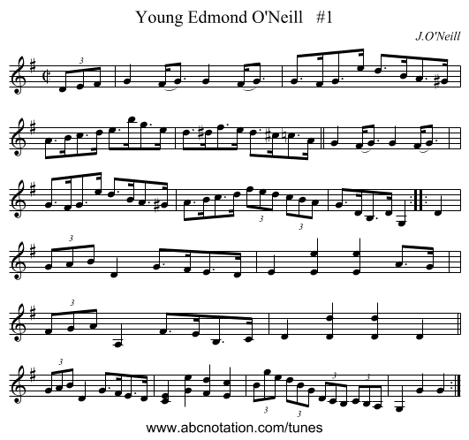 Young Edmond O'Neill #1 - staff notation
