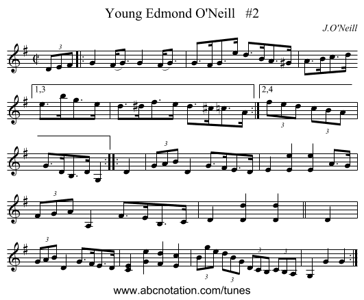 Young Edmond O'Neill #2 - staff notation
