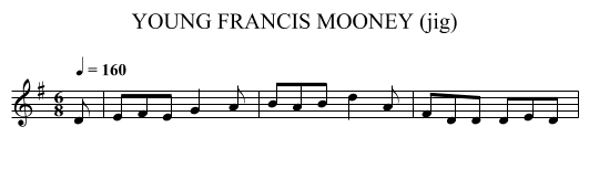 YOUNG FRANCIS MOONEY (jig) - staff notation
