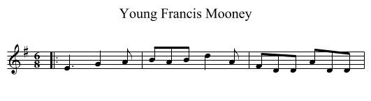 Young Francis Mooney - staff notation