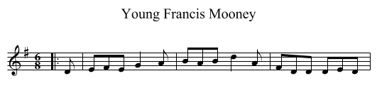 Young Francis Mooney - staff notation