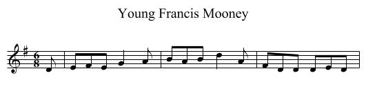 Young Francis Mooney - staff notation