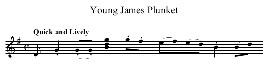 Young James Plunket - staff notation
