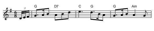Young Jane - staff notation