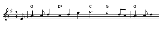 Young Jane - staff notation