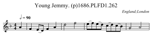 Young Jemmy. (p)1686.PLFD1.262 - staff notation