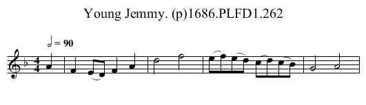 Young Jemmy. (p)1686.PLFD1.262 - staff notation